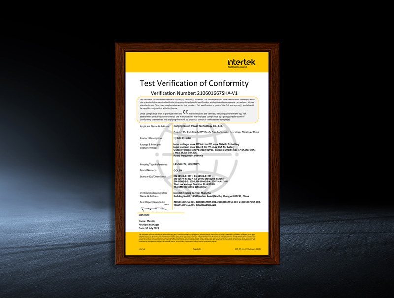 LEI-20K/30K-TL - CE Certification (Tianxiang)