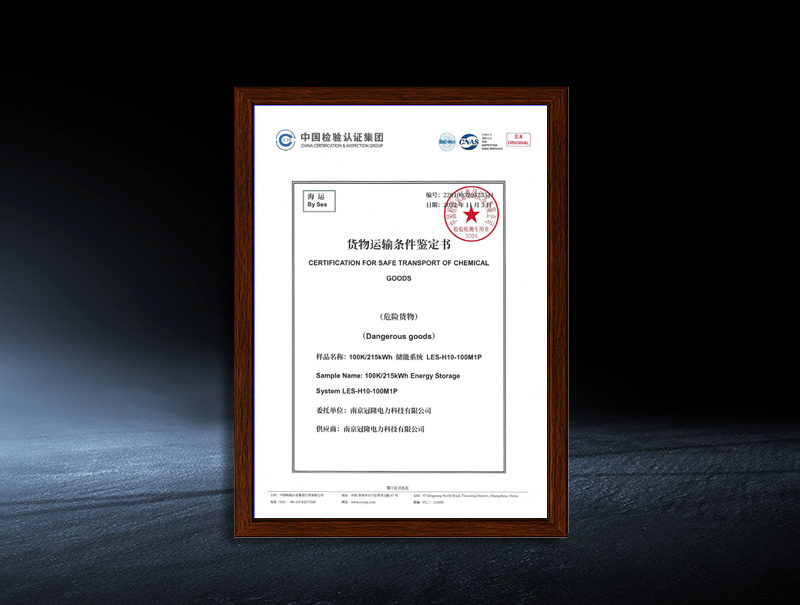 LES-H10-100M1P—Certificate of Cargo Transportation Conditions