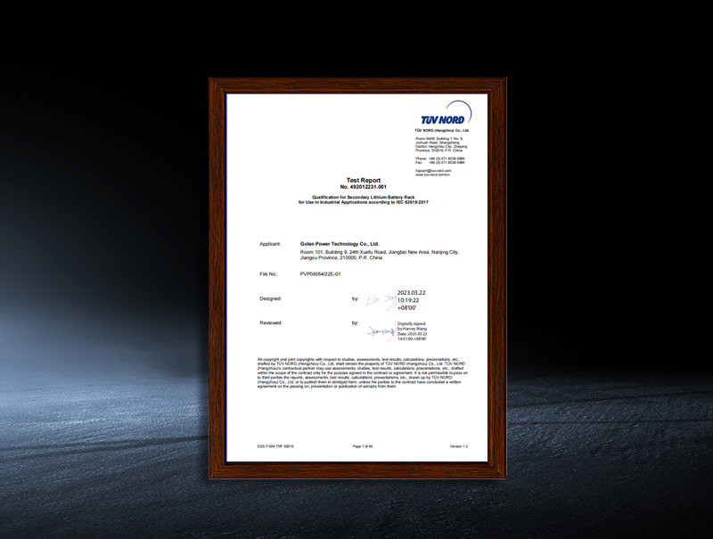 LES-H10-100M1P Energy storage container Battery - IEC Test Report